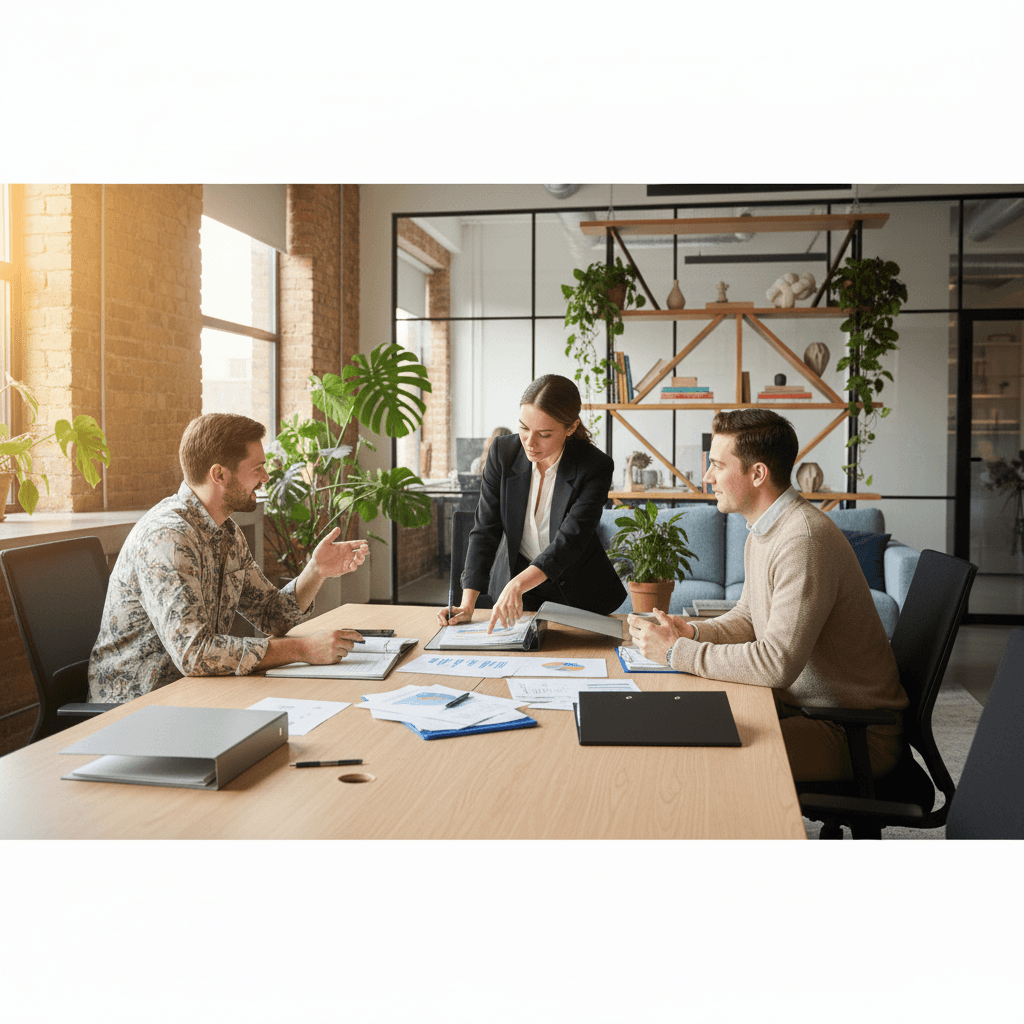 Team reviewing insurance documentation